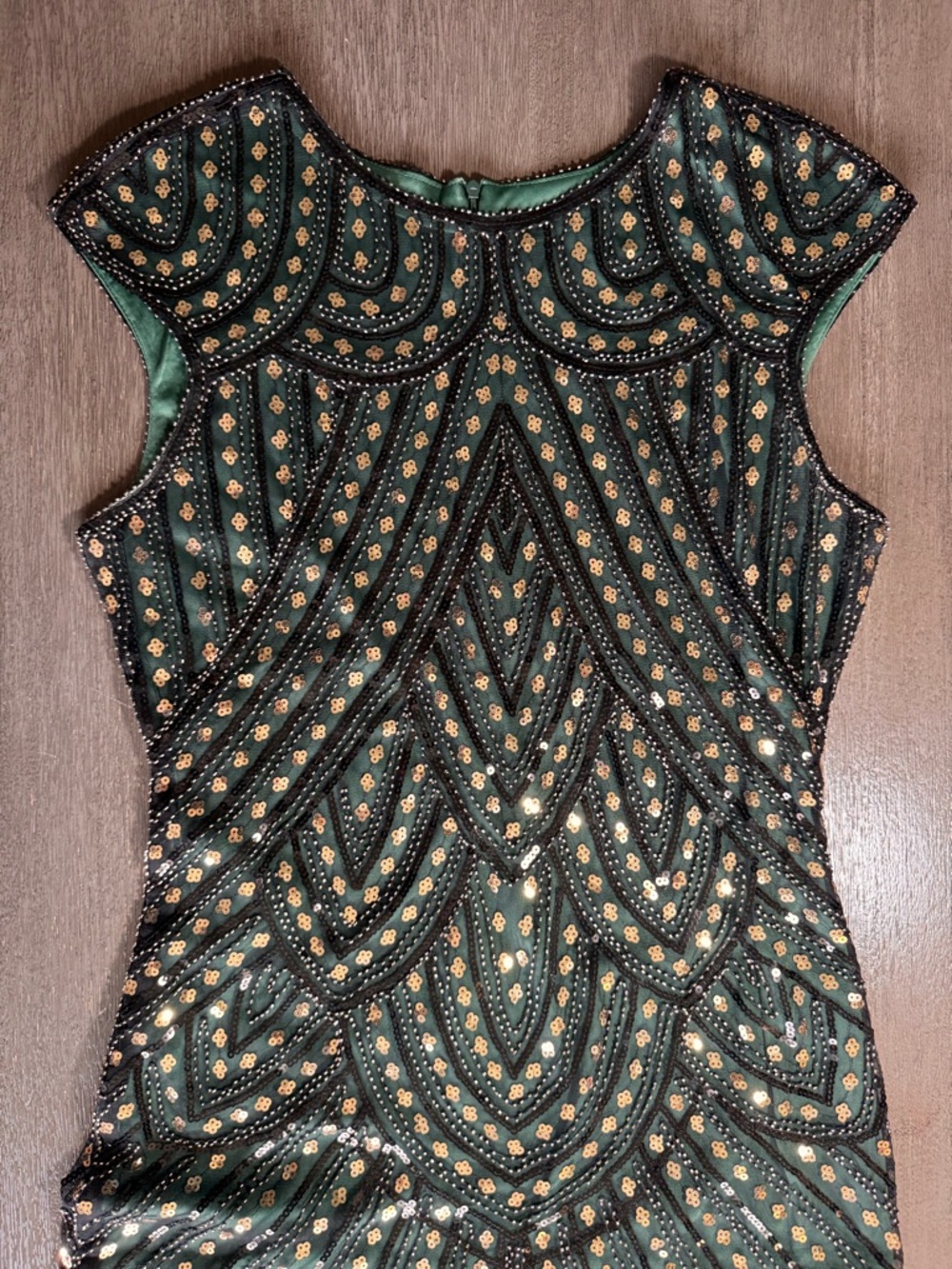 Fully Beaded 1920s Gatsby Vintage Style Flapper Dress MIDI Fitted XXL - Picture 4 of 12